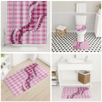 Pink Hawaii Palaka Bathroom Set Hawaiian Honohono Lei