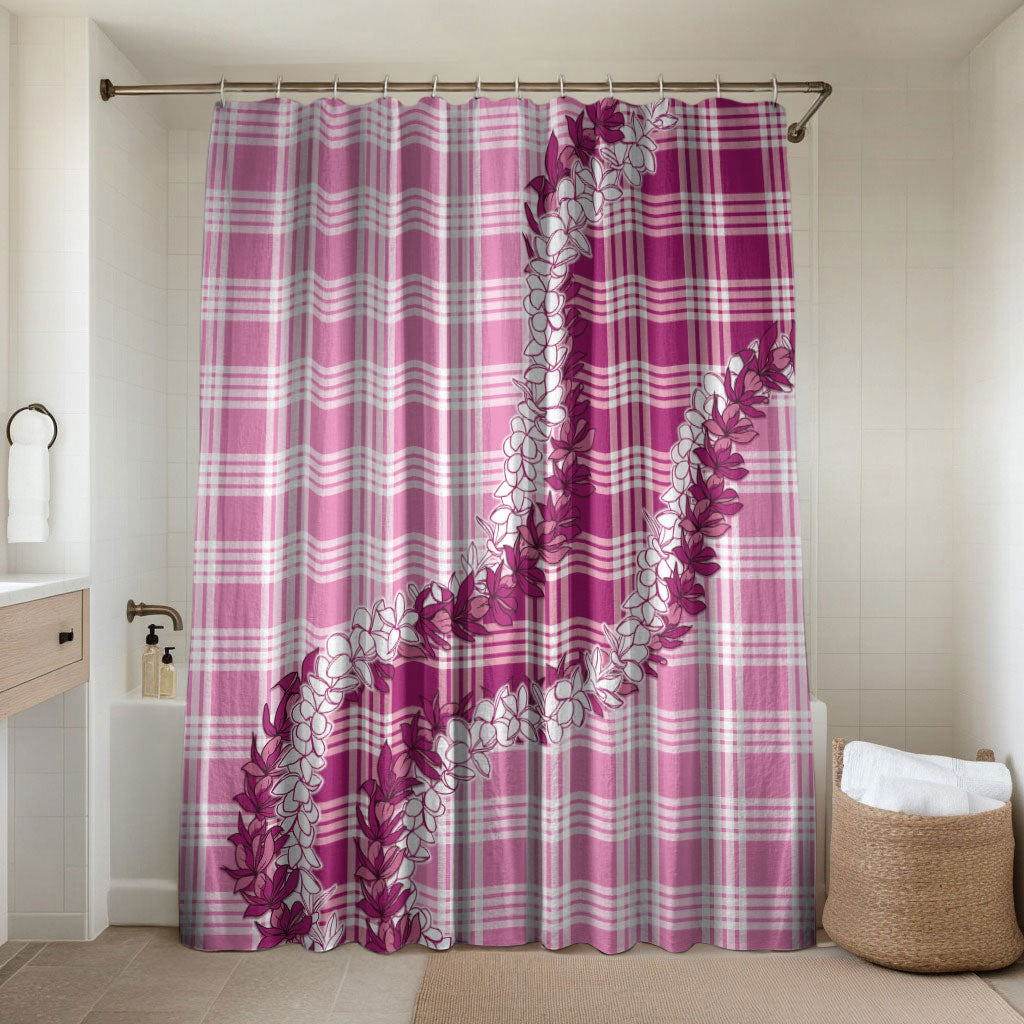 Pink Hawaii Palaka Bathroom Set Hawaiian Honohono Lei