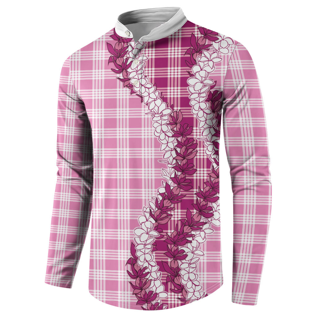Pink Hawaii Palaka Button Sweatshirt Hawaiian Honohono Lei LT05 - Polynesian Pride