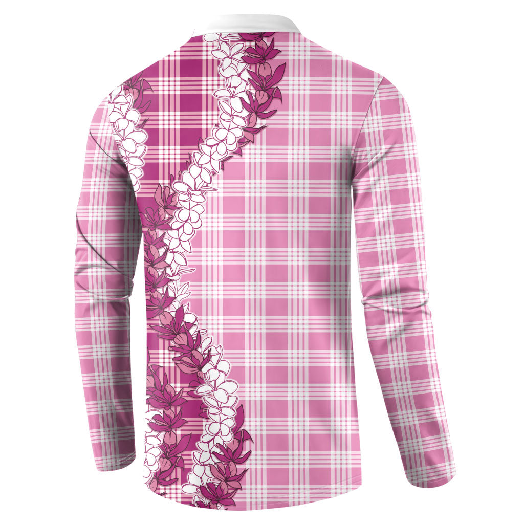 Pink Hawaii Palaka Button Sweatshirt Hawaiian Honohono Lei LT05 - Polynesian Pride