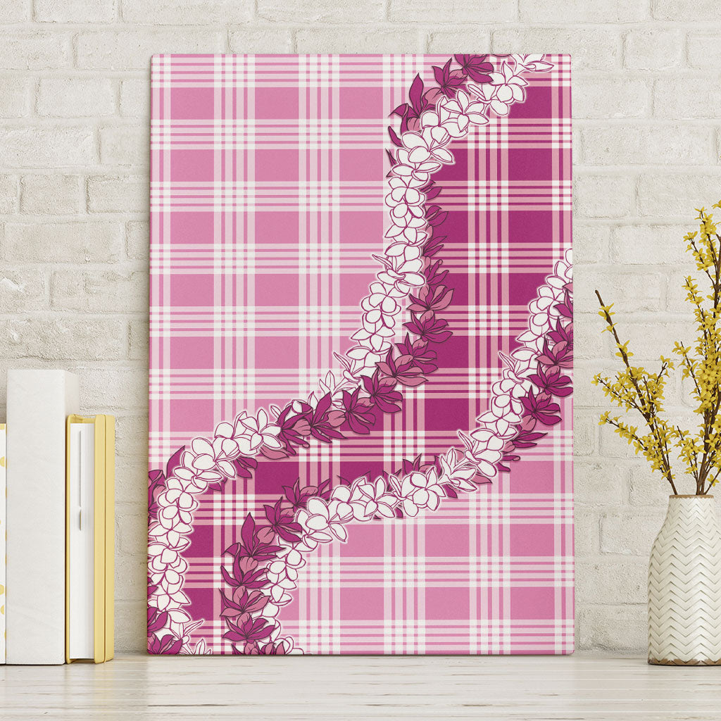 Pink Hawaii Palaka Canvas Wall Art Hawaiian Honohono Lei LT05 Without Frame Pink - Polynesian Pride