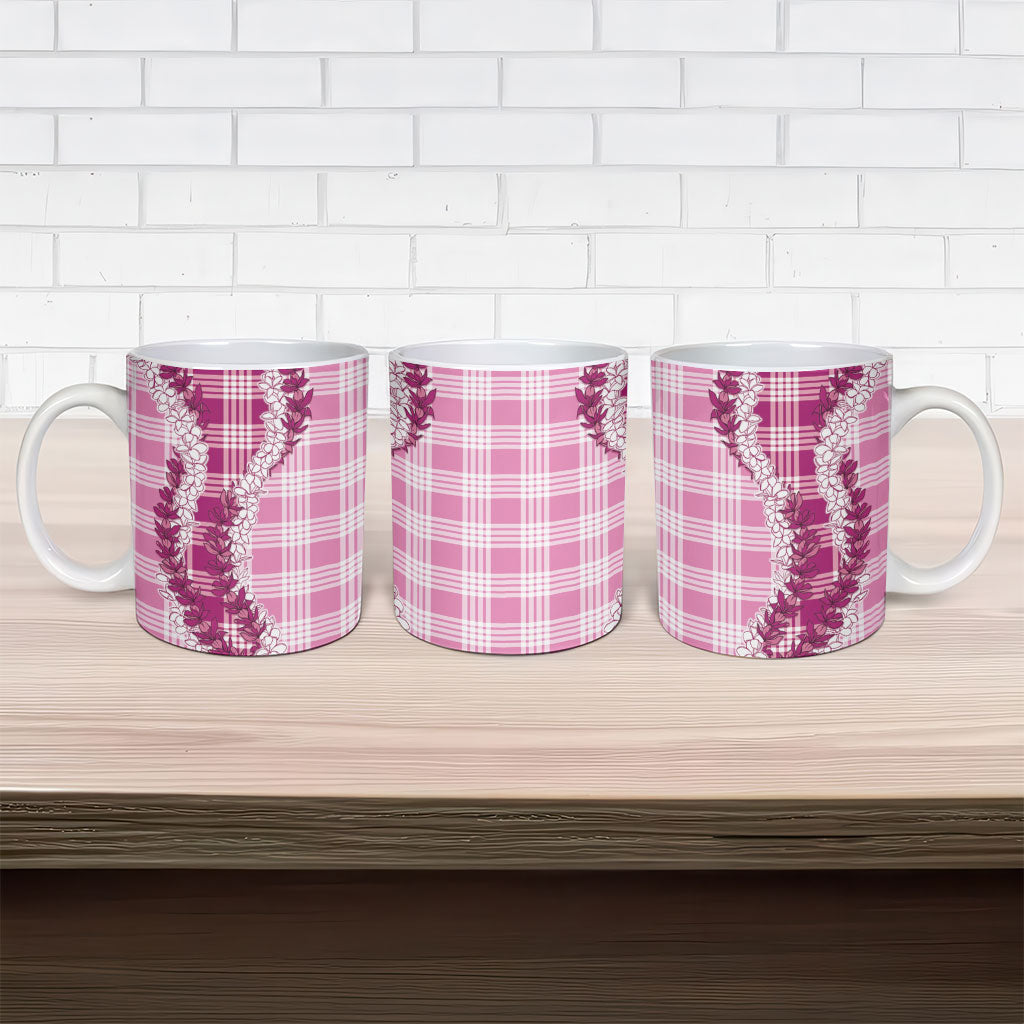 Pink Hawaii Palaka Ceramic Mug Hawaiian Honohono Lei LT05 - Polynesian Pride