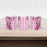 Pink Hawaii Palaka Ceramic Mug Hawaiian Honohono Lei LT05 - Polynesian Pride
