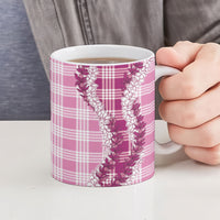 Pink Hawaii Palaka Ceramic Mug Hawaiian Honohono Lei LT05 - Polynesian Pride
