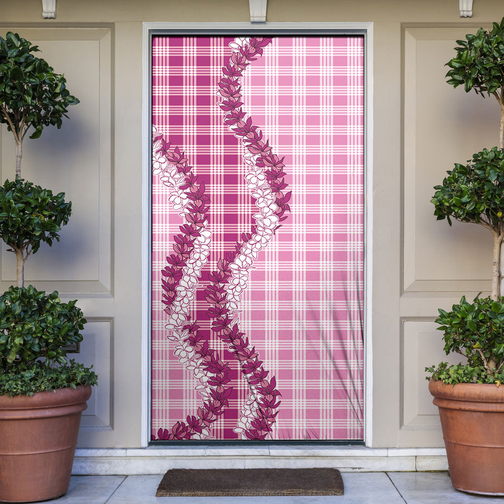 Pink Hawaii Palaka Door Cover Hawaiian Honohono Lei LT05 Pink - Polynesian Pride