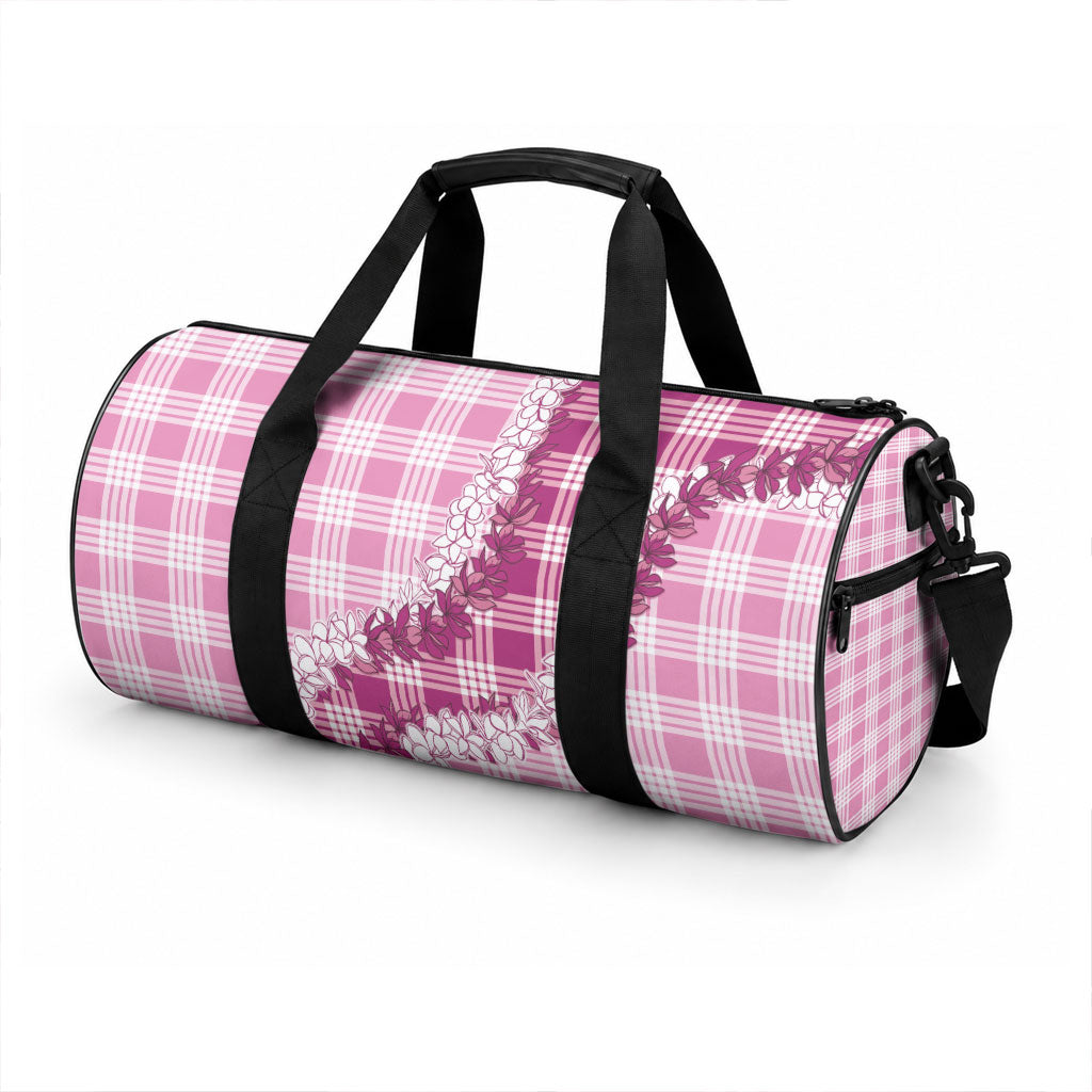 Pink Hawaii Palaka Duffle Bag Hawaiian Honohono Lei LT05 - Polynesian Pride