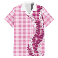 Pink Hawaii Palaka Family Matching Tank Maxi Dress and Hawaiian Shirt Hawaiian Honohono Lei
