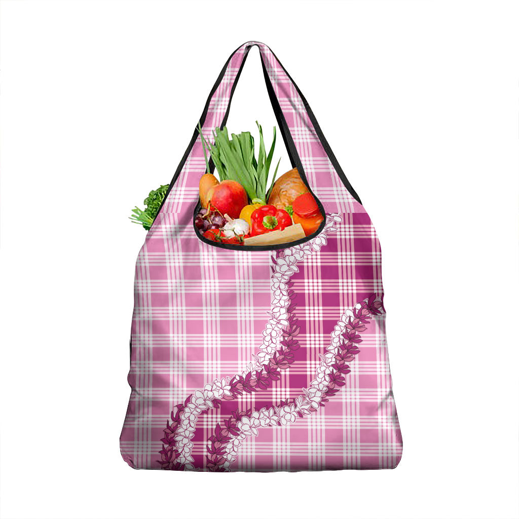 Pink Hawaii Palaka Grocery Bag Hawaiian Honohono Lei LT05 1-pack One Size Pink - Polynesian Pride