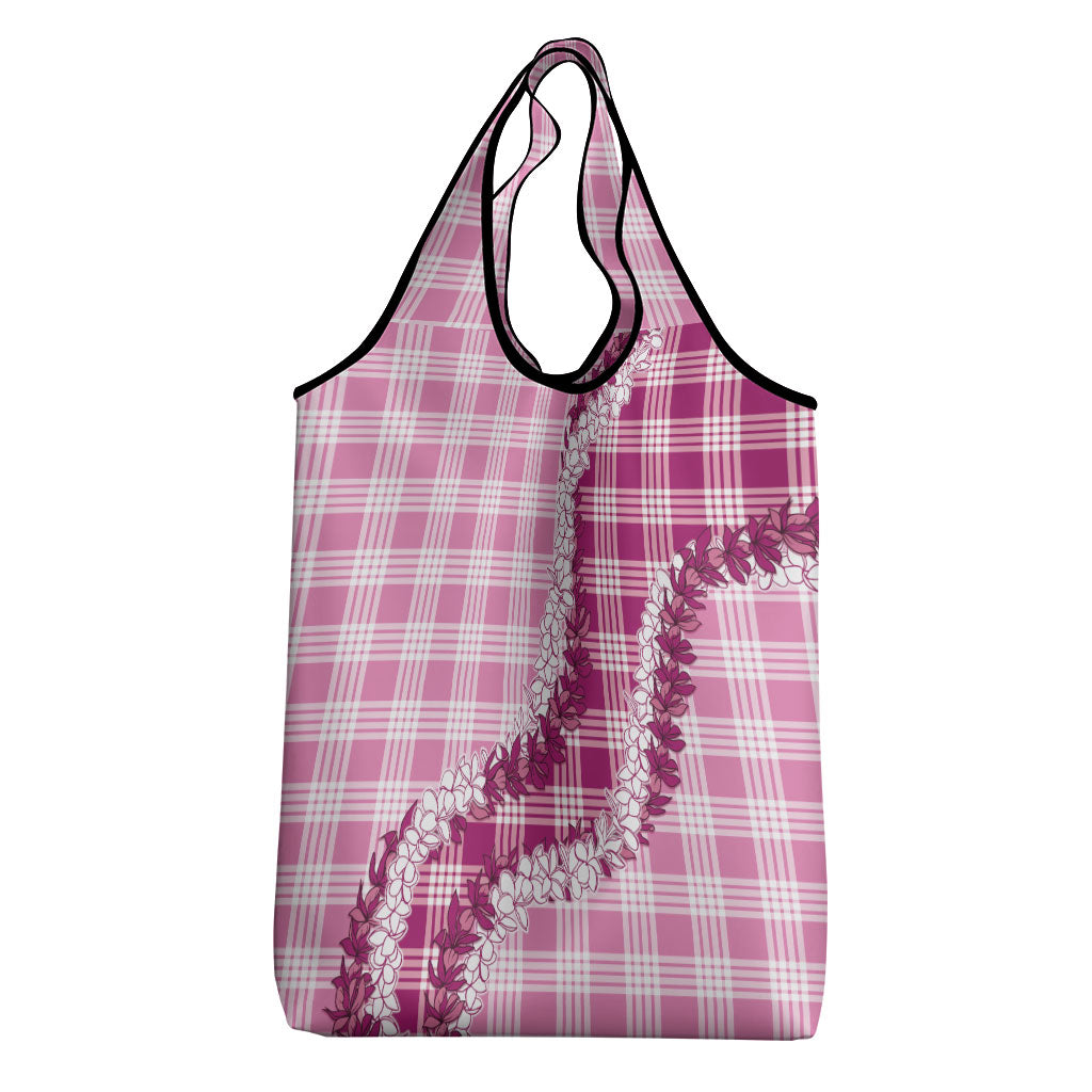 Pink Hawaii Palaka Grocery Bag Hawaiian Honohono Lei LT05 - Polynesian Pride