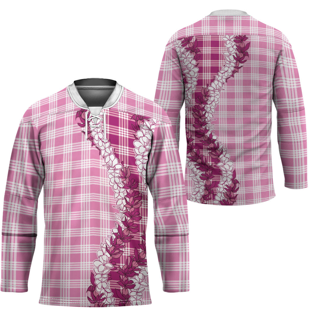 Pink Hawaii Palaka Hockey Jersey Hawaiian Honohono Lei LT05 - Polynesian Pride