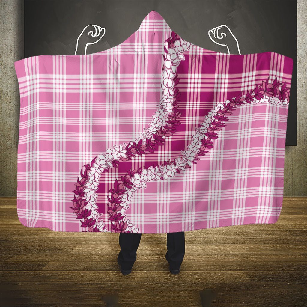 Pink Hawaii Palaka Hooded Blanket Hawaiian Honohono Lei LT05 - Polynesian Pride