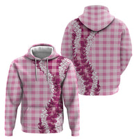 Pink Hawaii Palaka Hoodie Hawaiian Honohono Lei LT05 - Polynesian Pride