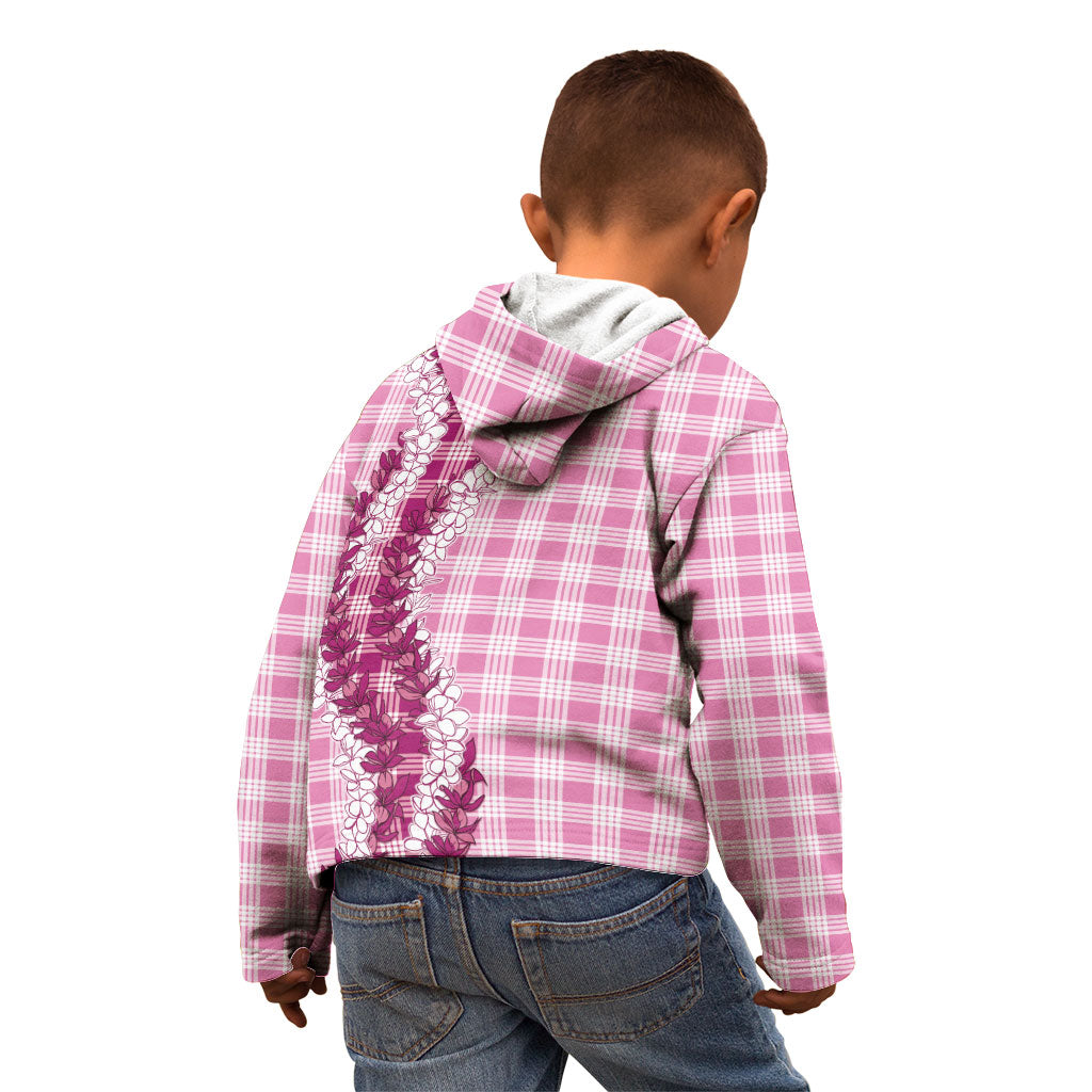 Pink Hawaii Palaka Kid Hoodie Hawaiian Honohono Lei LT05 - Polynesian Pride