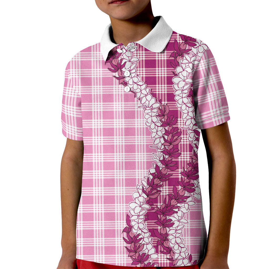 Pink Hawaii Palaka Kid Polo Shirt Hawaiian Honohono Lei LT05 Kid Pink - Polynesian Pride