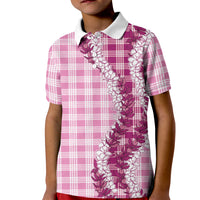Pink Hawaii Palaka Kid Polo Shirt Hawaiian Honohono Lei LT05 Kid Pink - Polynesian Pride