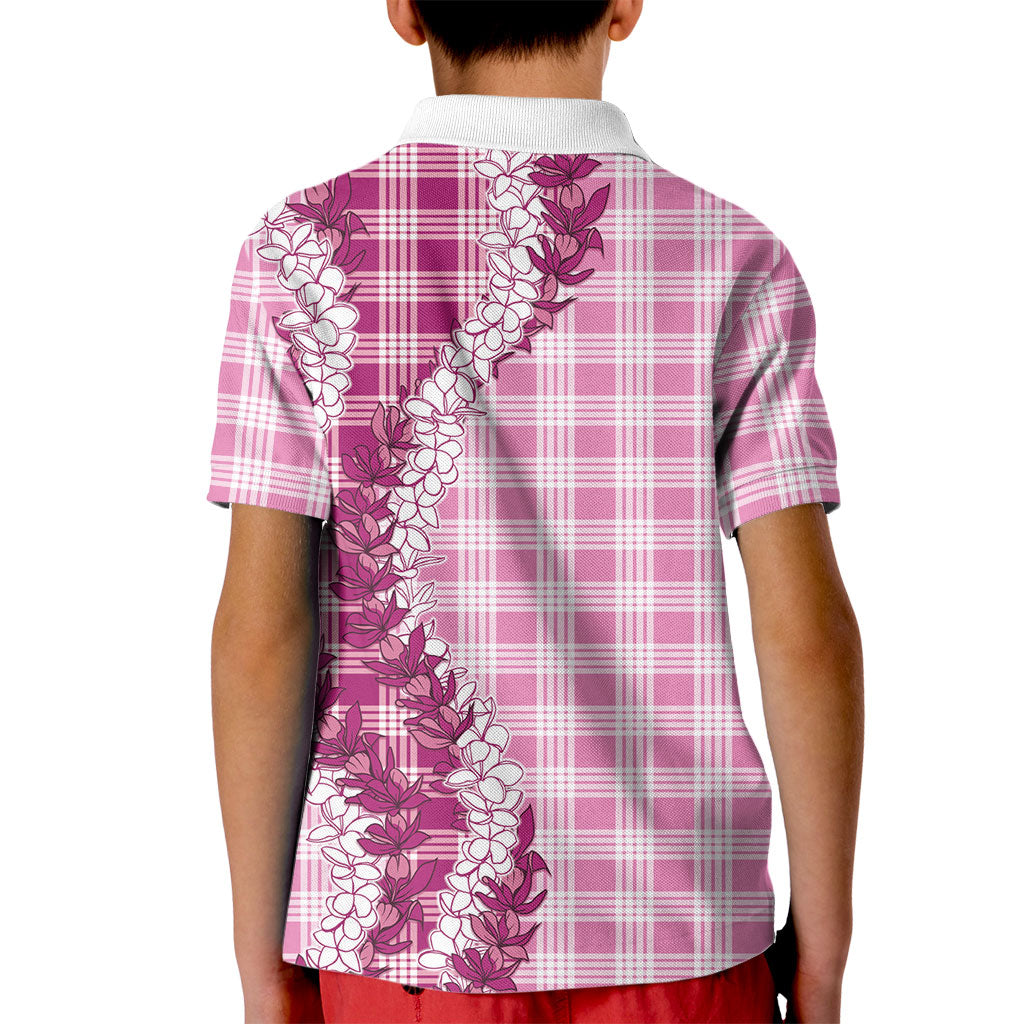 Pink Hawaii Palaka Kid Polo Shirt Hawaiian Honohono Lei LT05 - Polynesian Pride