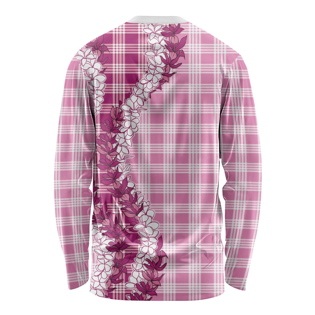 Pink Hawaii Palaka Long Sleeve Shirt Hawaiian Honohono Lei LT05 - Polynesian Pride