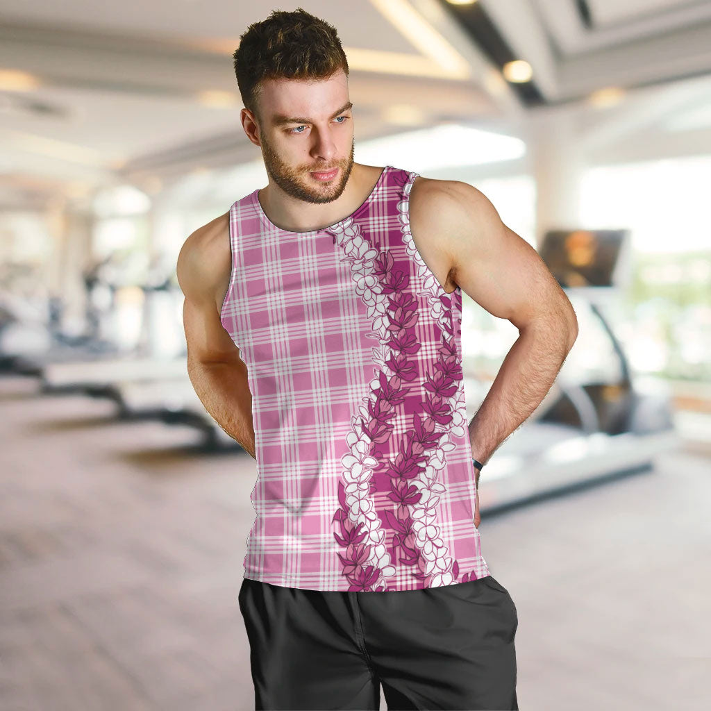 Pink Hawaii Palaka Men Tank Top Hawaiian Honohono Lei LT05 Pink - Polynesian Pride
