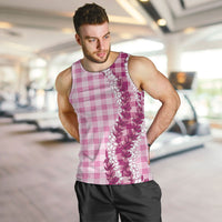 Pink Hawaii Palaka Men Tank Top Hawaiian Honohono Lei LT05 Pink - Polynesian Pride