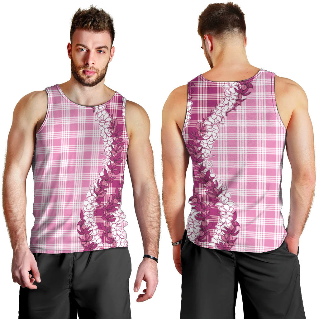 Pink Hawaii Palaka Men Tank Top Hawaiian Honohono Lei LT05 - Polynesian Pride