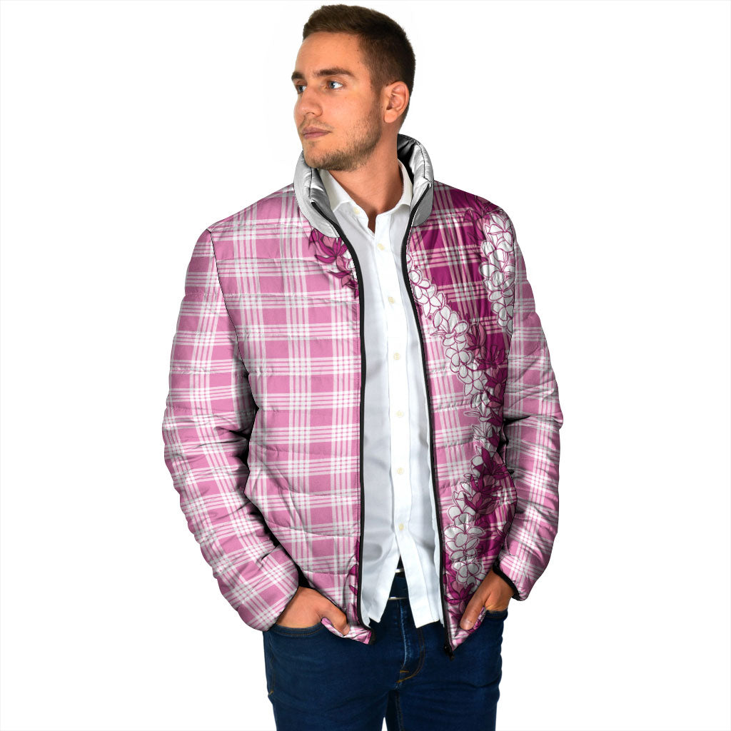 Pink Hawaii Palaka Padded Jacket Hawaiian Honohono Lei LT05 - Polynesian Pride