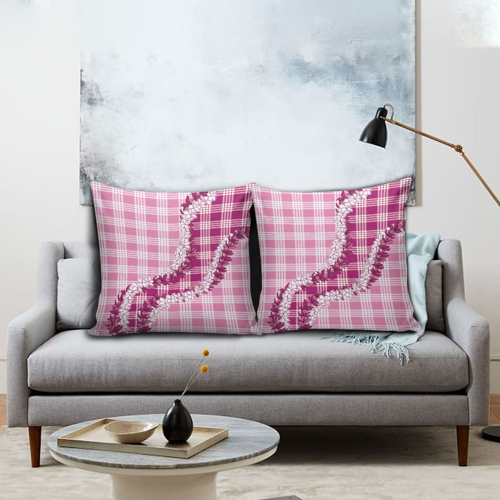 Pink Hawaii Palaka Pillow Cover Hawaiian Honohono Lei LT05 - Polynesian Pride