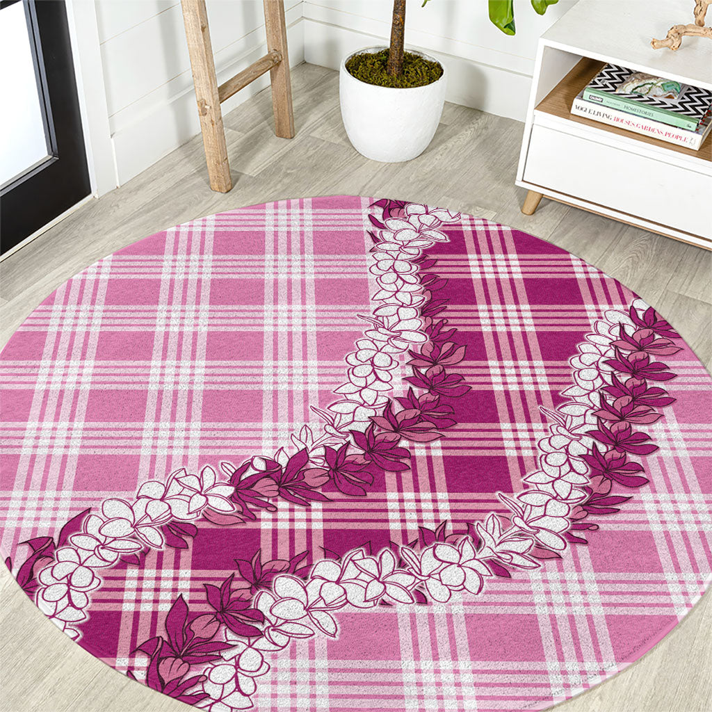 Pink Hawaii Palaka Round Carpet Hawaiian Honohono Lei LT05 Pink - Polynesian Pride