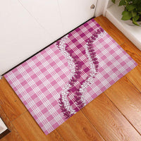 Pink Hawaii Palaka Rubber Doormat Hawaiian Honohono Lei LT05 - Polynesian Pride