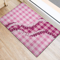 Pink Hawaii Palaka Rubber Doormat Hawaiian Honohono Lei LT05 - Polynesian Pride