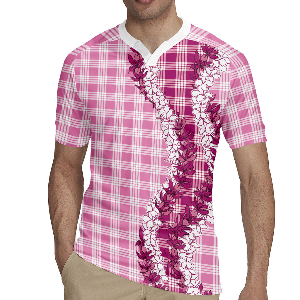 Pink Hawaii Palaka Rugby Jersey Hawaiian Honohono Lei LT05 - Polynesian Pride