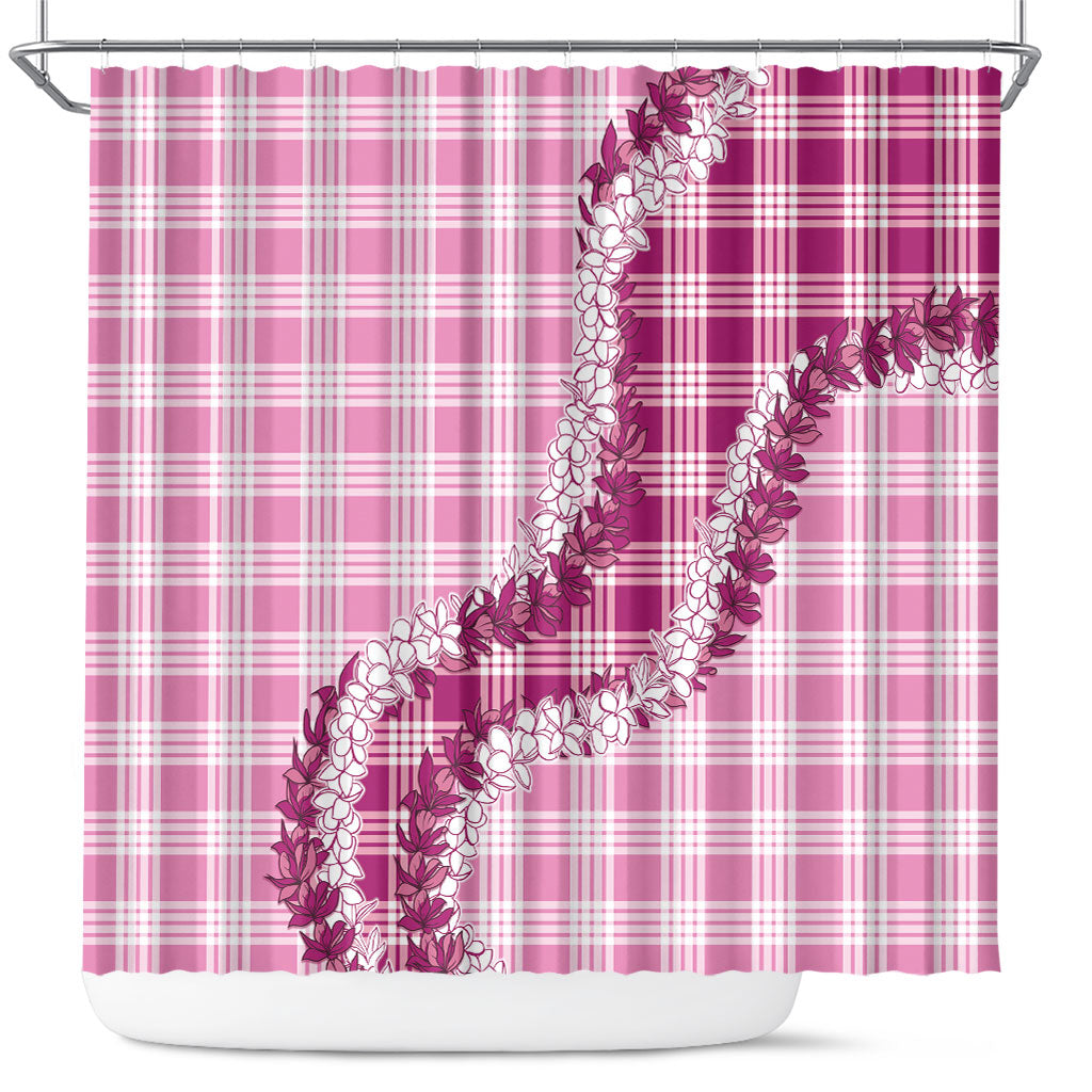 Pink Hawaii Palaka Shower Curtain Hawaiian Honohono Lei LT05 Pink - Polynesian Pride