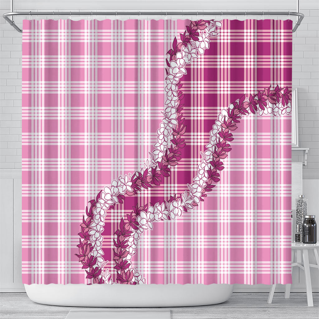 Pink Hawaii Palaka Shower Curtain Hawaiian Honohono Lei LT05 - Polynesian Pride