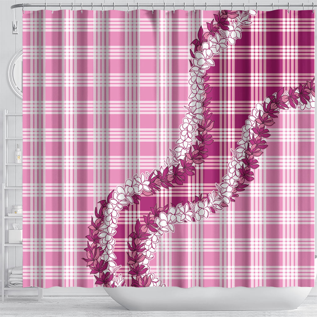Pink Hawaii Palaka Shower Curtain Hawaiian Honohono Lei LT05 - Polynesian Pride
