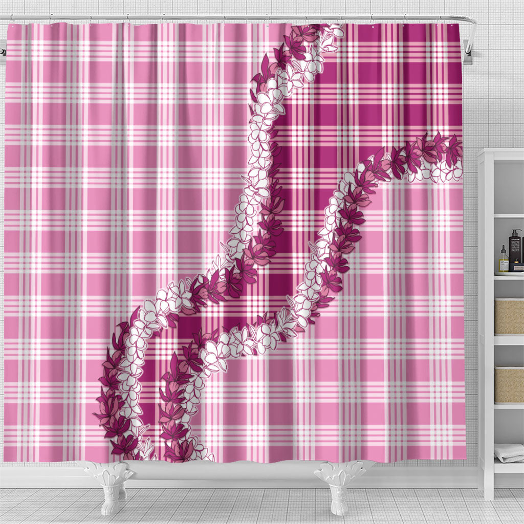 Pink Hawaii Palaka Shower Curtain Hawaiian Honohono Lei LT05 - Polynesian Pride