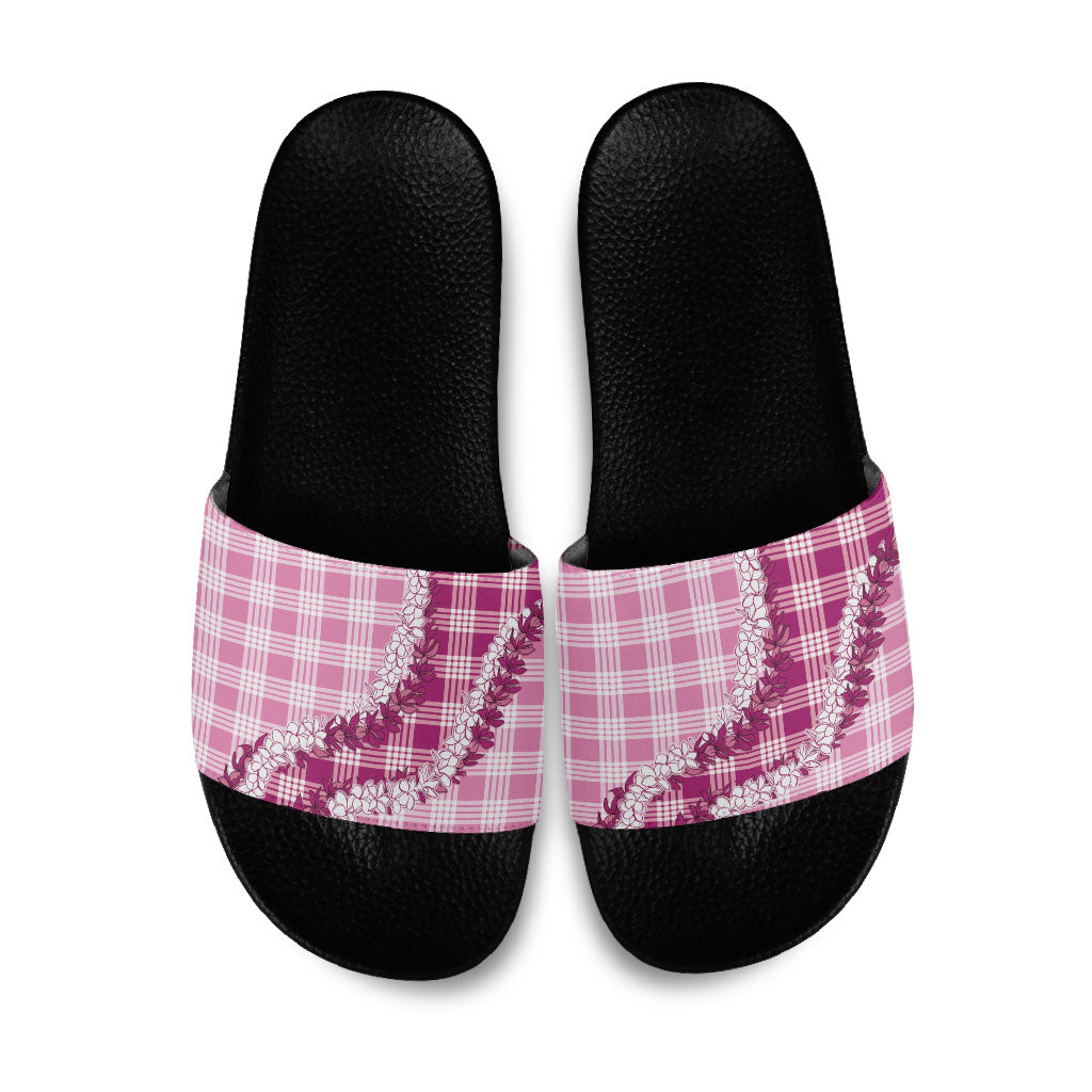 Pink Hawaii Palaka Slide Sandals Hawaiian Honohono Lei LT05 Pink - Polynesian Pride