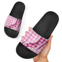 Pink Hawaii Palaka Slide Sandals Hawaiian Honohono Lei LT05 - Polynesian Pride