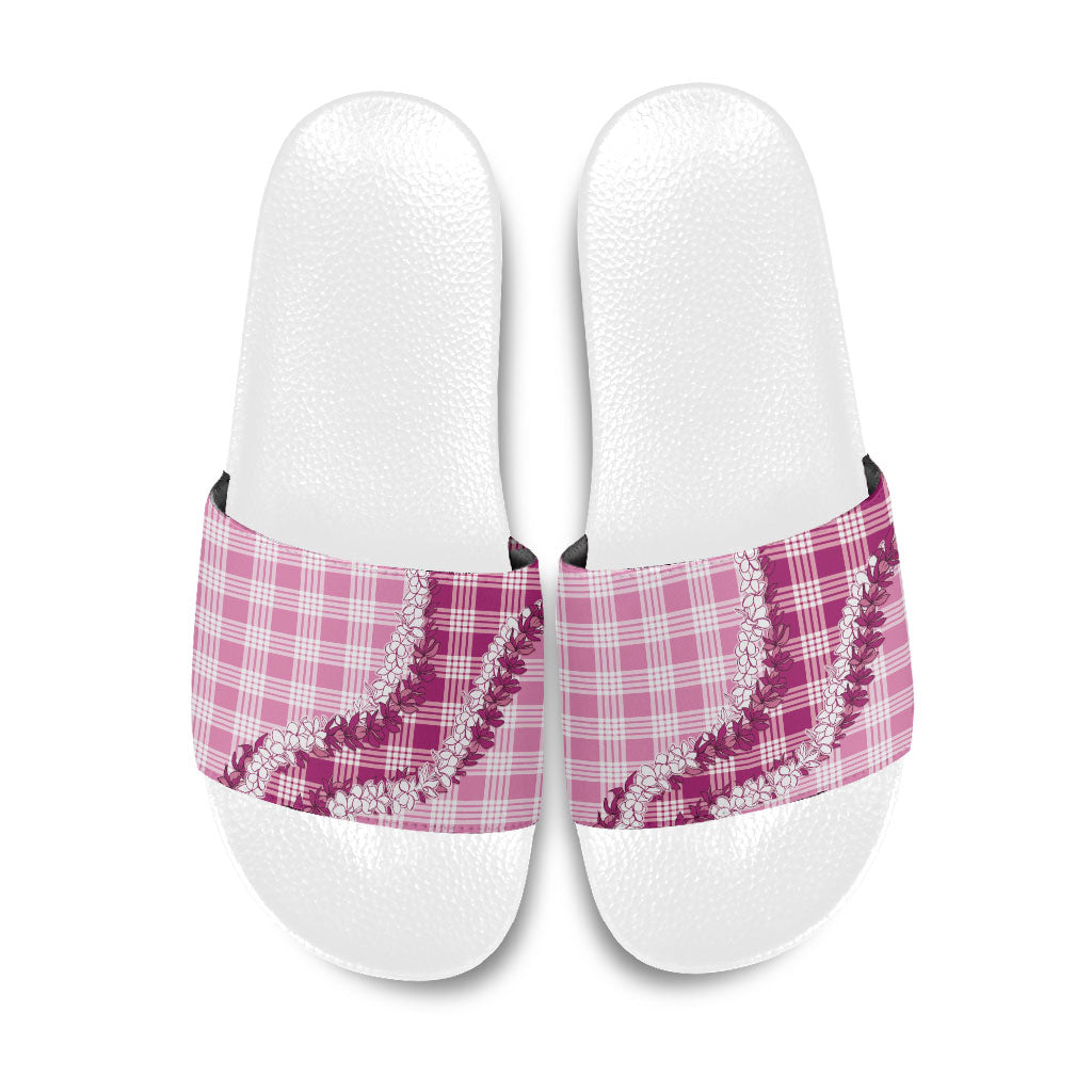 Pink Hawaii Palaka Slide Sandals Hawaiian Honohono Lei LT05 Pink - Polynesian Pride