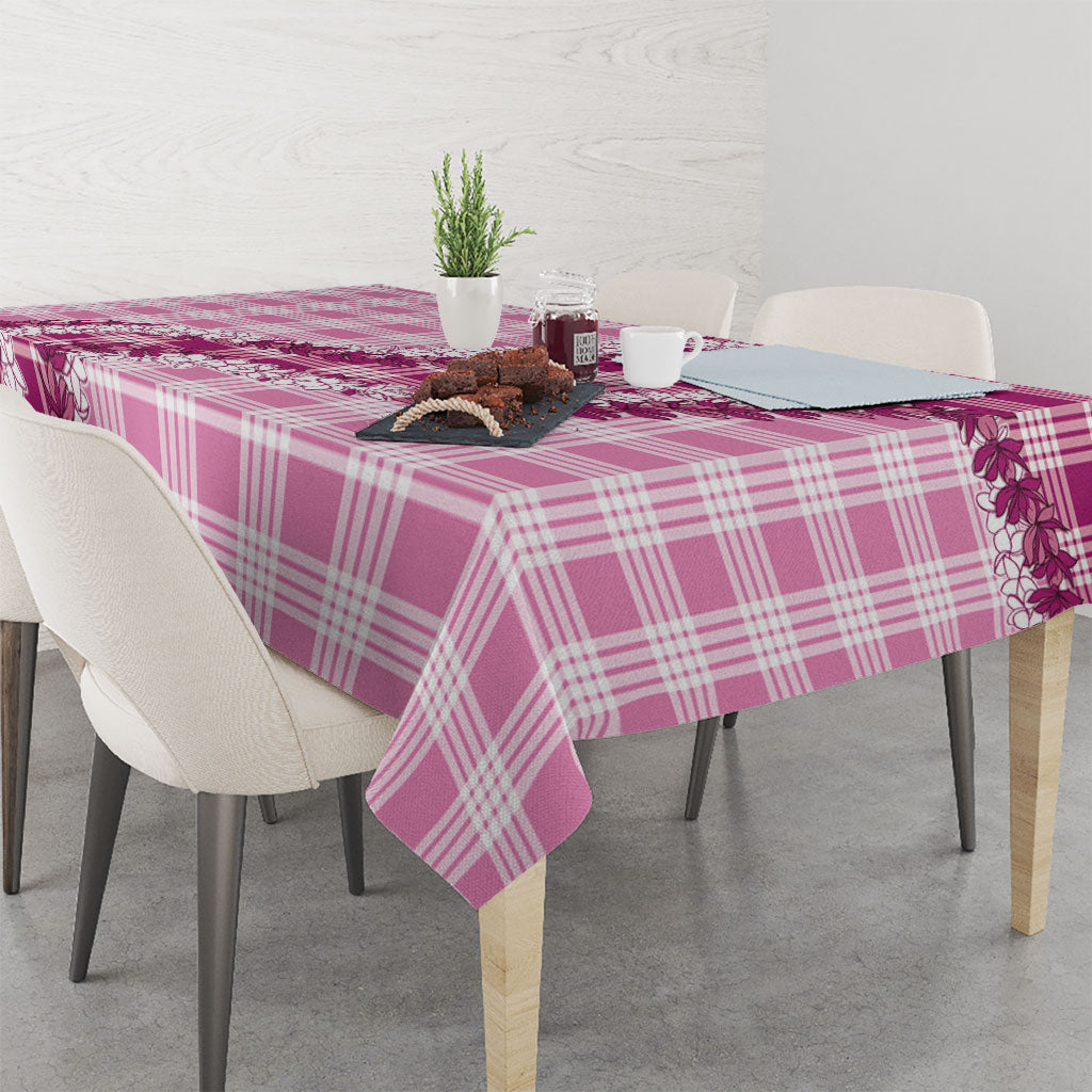 Pink Hawaii Palaka Tablecloth Hawaiian Honohono Lei LT05 - Polynesian Pride