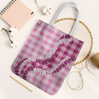 Pink Hawaii Palaka Tote Bag Hawaiian Honohono Lei LT05 White Strap One Size Pink - Polynesian Pride