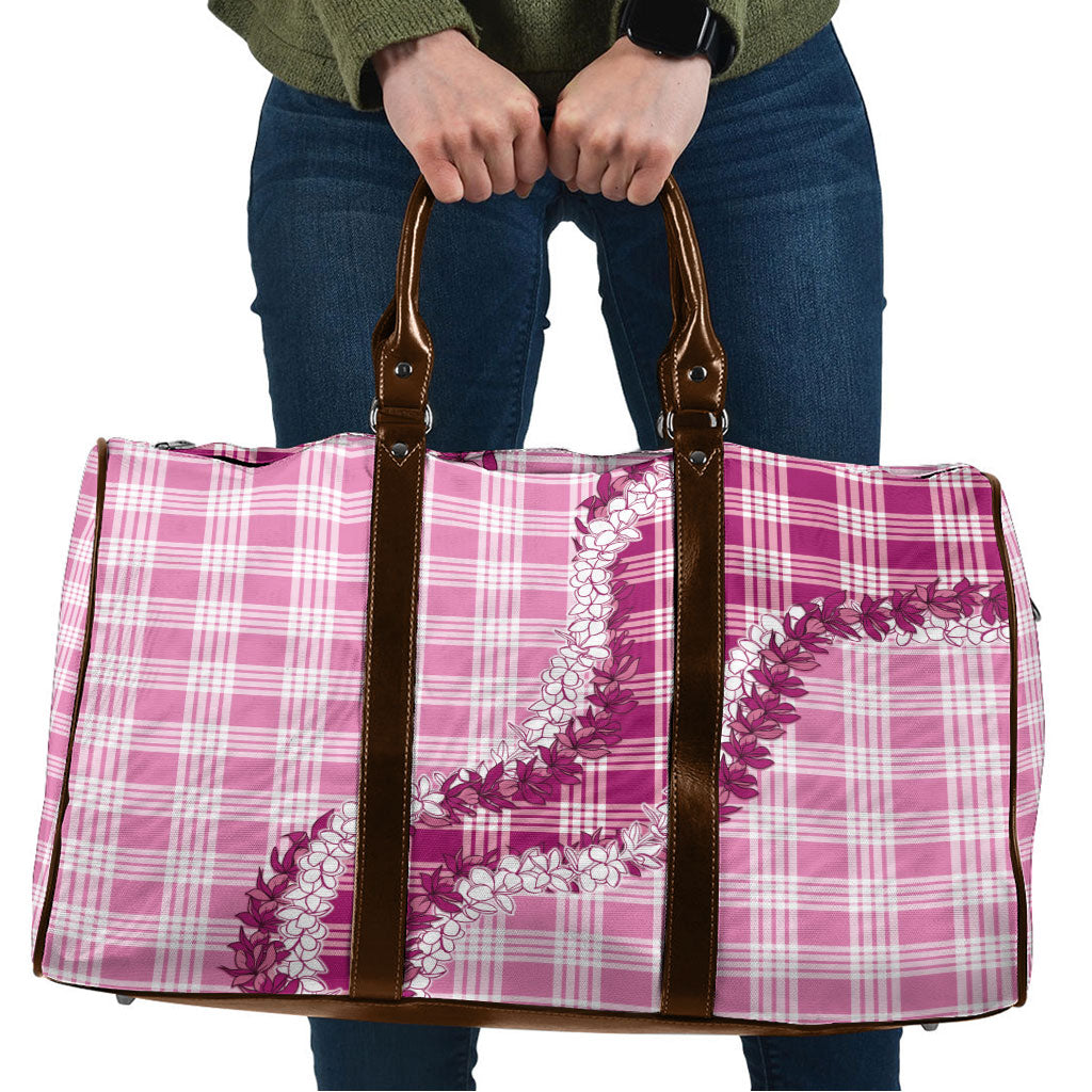 Pink Hawaii Palaka Travel Bag Hawaiian Honohono Lei LT05 Pink - Polynesian Pride