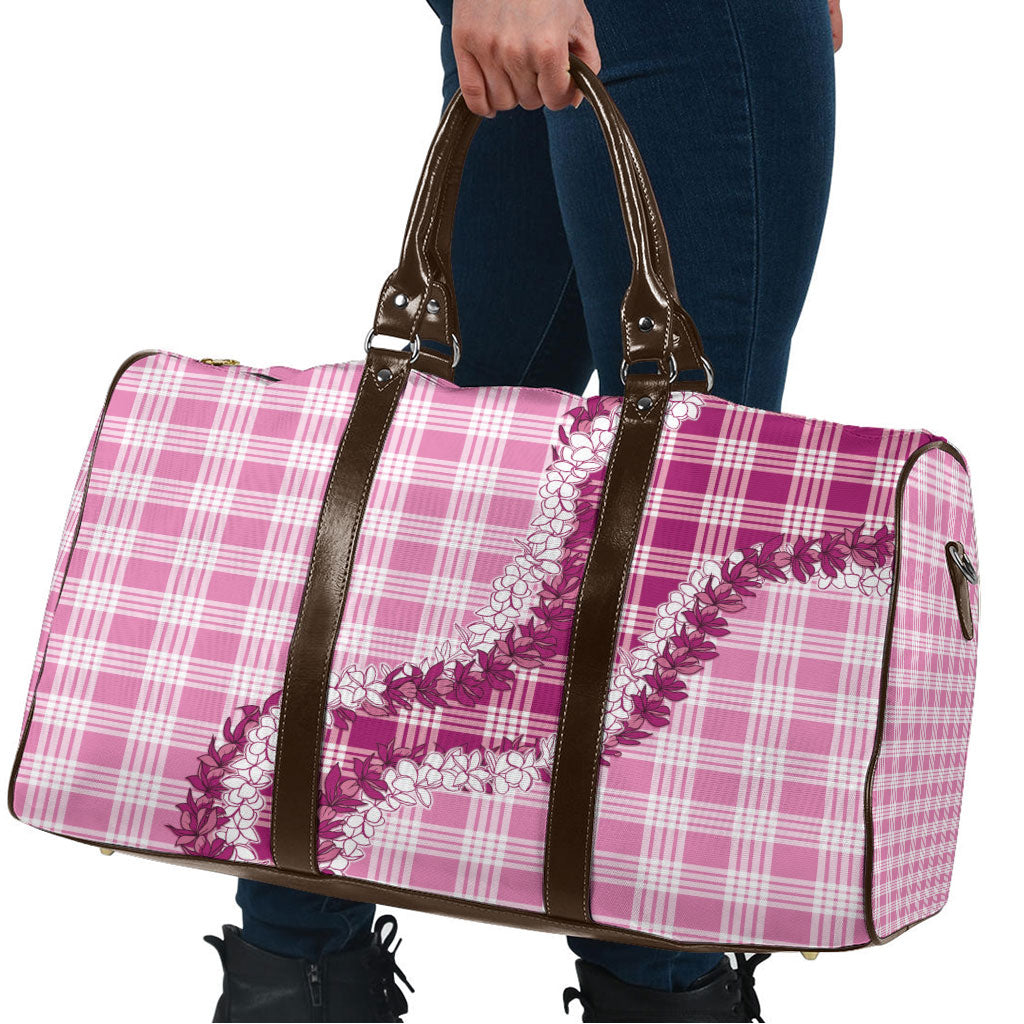 Pink Hawaii Palaka Travel Bag Hawaiian Honohono Lei LT05 - Polynesian Pride