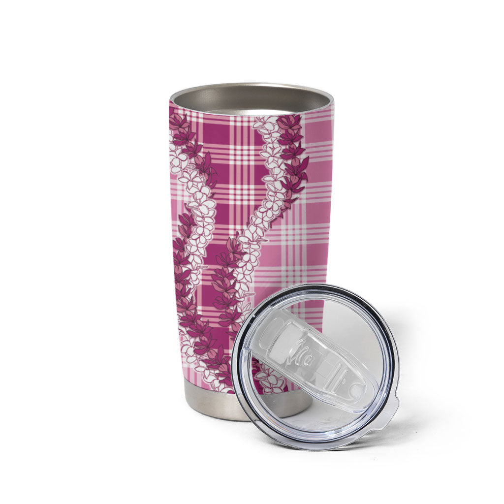 Pink Hawaii Palaka Tumbler Cup Hawaiian Honohono Lei