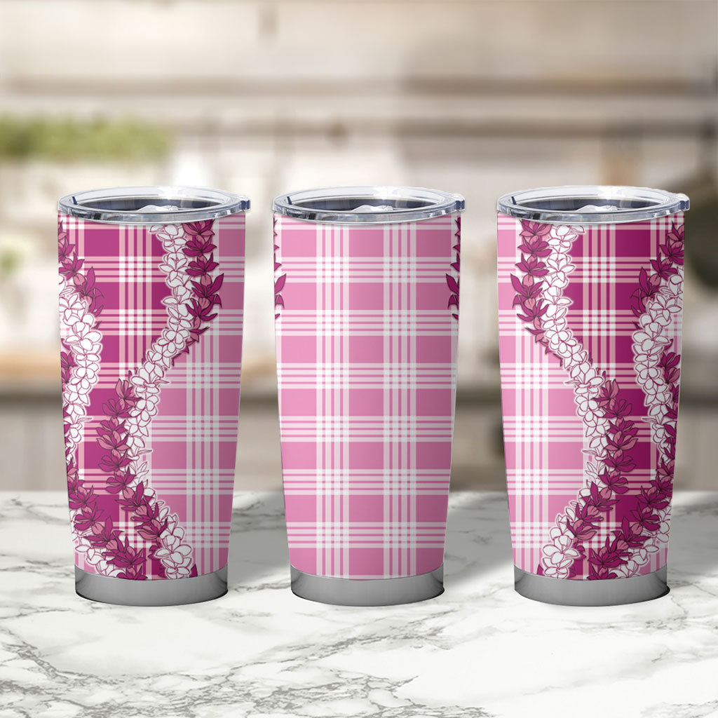 Pink Hawaii Palaka Tumbler Cup Hawaiian Honohono Lei