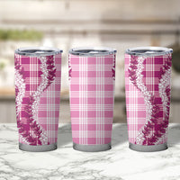 Pink Hawaii Palaka Tumbler Cup Hawaiian Honohono Lei