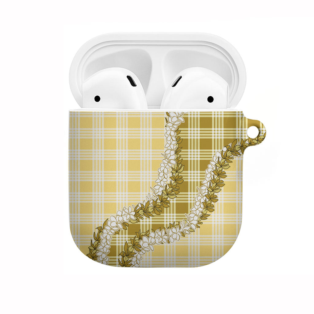 Yellow Hawaii Palaka AirPods Case Hawaiian Honohono Lei