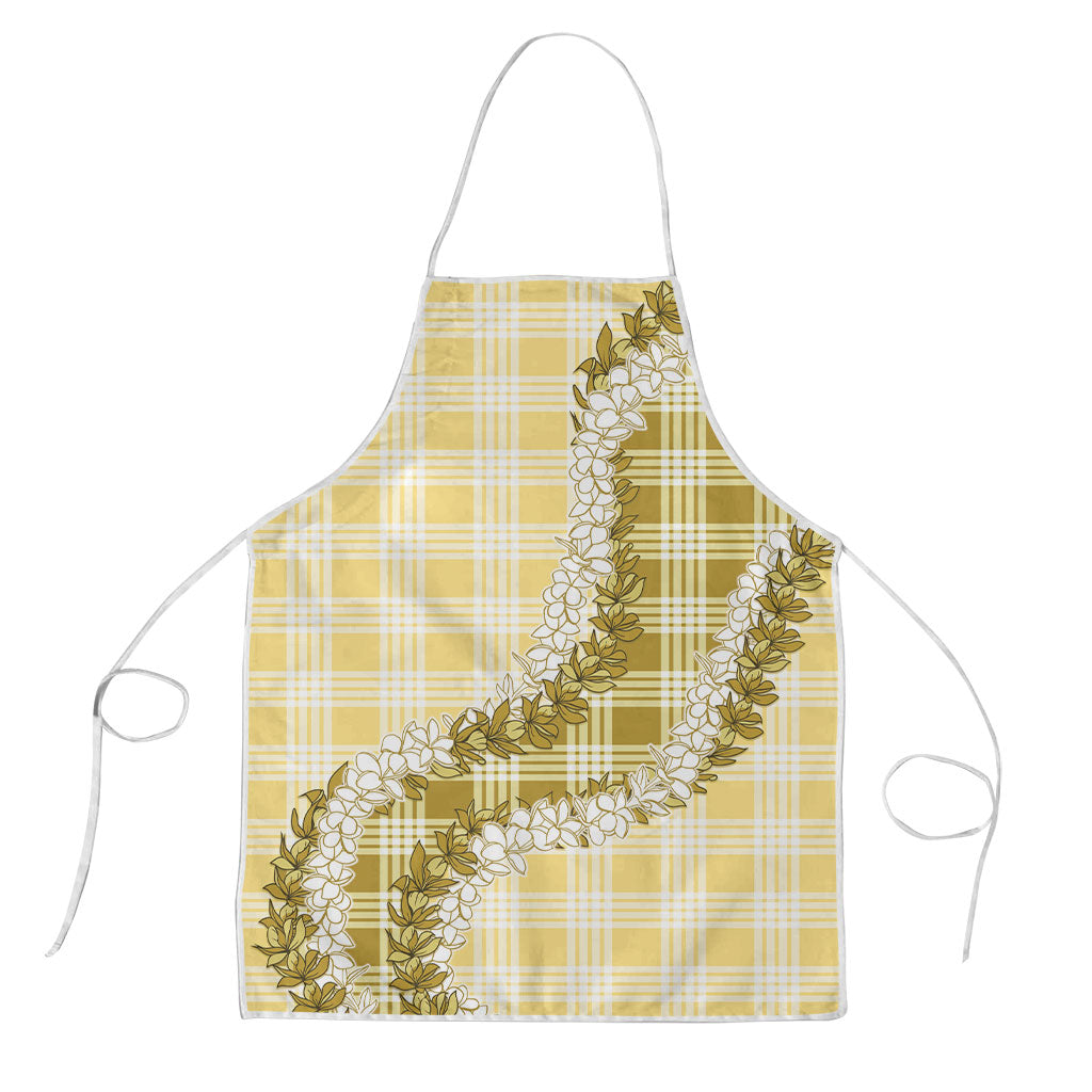Yellow Hawaii Palaka Apron Hawaiian Honohono Lei