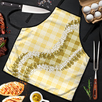Yellow Hawaii Palaka Apron Hawaiian Honohono Lei