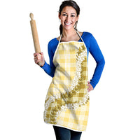Yellow Hawaii Palaka Apron Hawaiian Honohono Lei