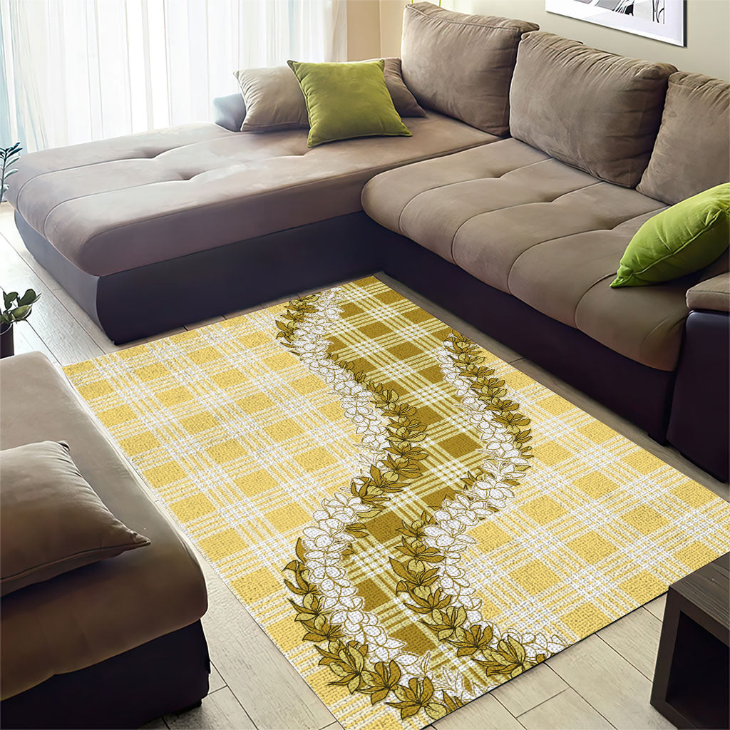 Yellow Hawaii Palaka Area Rug Hawaiian Honohono Lei LT05 - Polynesian Pride