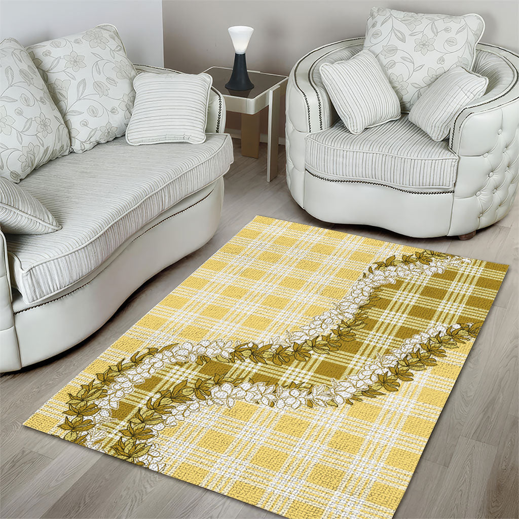 Yellow Hawaii Palaka Area Rug Hawaiian Honohono Lei LT05 - Polynesian Pride
